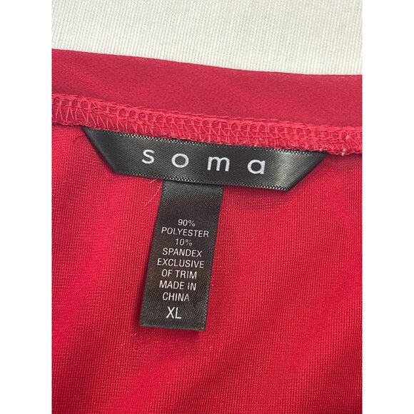 Soma Red Velvet Camisole Tank Top XL Adjustable Straps Soft Stretchy - Picture 5 of 9